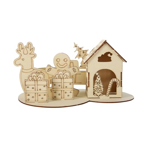 iSpchen Holzpuzzle 3D Puzzle Holzkunstpuzzle Weihnachts-Puzzle-Ornamente für Kinder als Tischdekoration und DIY-Geschenk,#02 von iSpchen