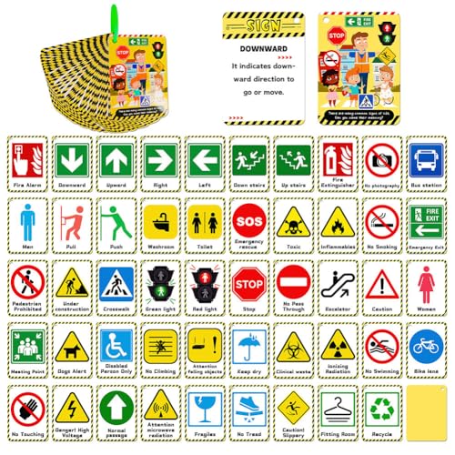 iSpchen Lernkarten mit öffentlichen Verkehrszeichen Frühe Bildungskarte Sichtwörtern Lernen Kognitive Karte Lernen Karte Spielzeug für die Kindheit von iSpchen