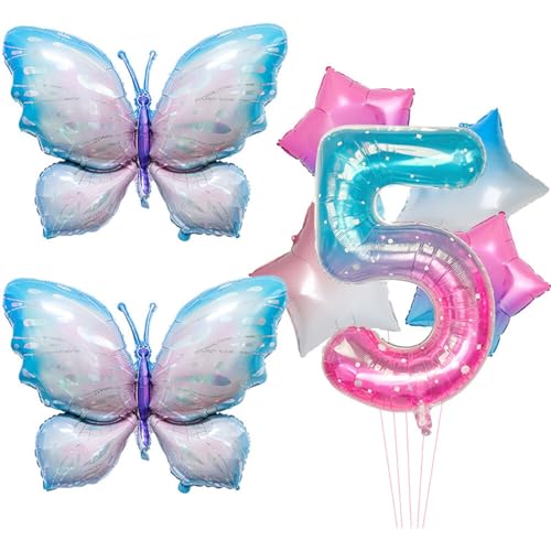 iSpchen,Blasenverlauf Schmetterling Fantasie Float Aluminiumfolie 40-Zoll Digitales Ballonset für die Dekoration der Baby-Geburtstagsfeier #05 von iSpchen