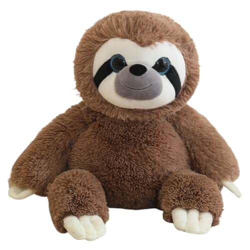 iSpchen Plüschtier Faultier plüschpuppe Kuscheltier Faultier molliges Sloth Stofftier Plüschfigur Soft Toy Gemütliches Schmusetier für Mädchen und Jungen,braun,35cm von iSpchen