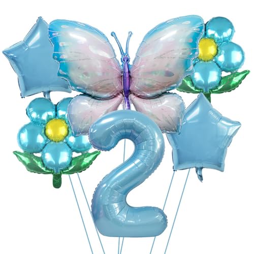 iSpchen Schmetterling Folienballon Geburtstagsdeko Mädchen Geburtstag DekoGeburtstag Dekorationen Kinder Mädchen Geburtstag Schmetterling Themen Party,#02 von iSpchen