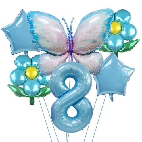 iSpchen Schmetterling Folienballon Geburtstagsdeko Mädchen Geburtstag DekoGeburtstag Dekorationen Kinder Mädchen Geburtstag Schmetterling Themen Party,#08 von iSpchen