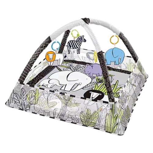 iSpchen Spieldecke Padded Mat for Newborn Baby Spieldecke Laufstall usgestattet mit 5 abnehmbaren Cartoon-Aufhängern Laufgitterfunktion, Kissen für Kleinkinder ab der Geburt,#03 von iSpchen