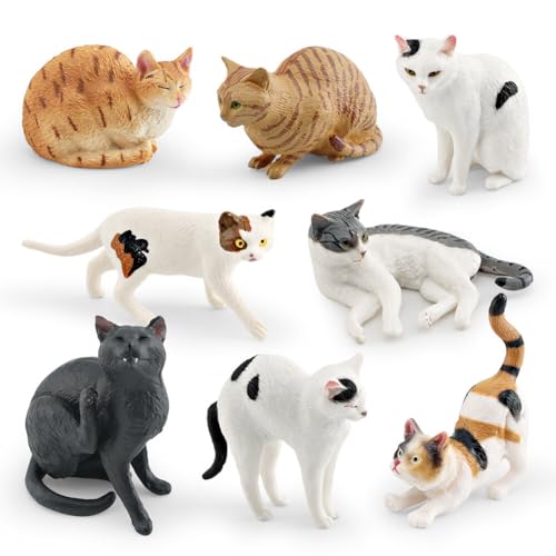 iSpchen Spielzeug Skulptur PVC Amerikanische Kurzhaarkatze Nachbildung Lebensechte Schwarze Katzenmodell Verzierung für Kinder 4-6 Jahre von iSpchen