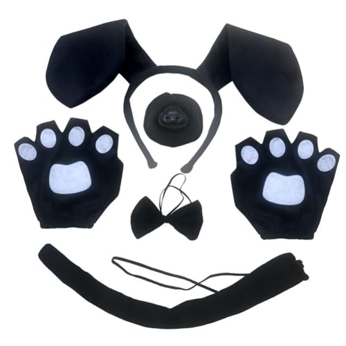 iSpchen Tier Kostüm Hundeohr-Stirnband und Handschuh-Set Ohren Kostüm Set für Damen an Fasching & Karneval#02 von iSpchen