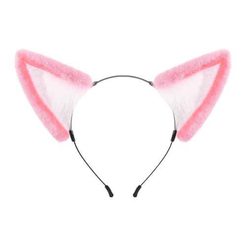 iSpchen Unisex Fursuit Fuchsohr-Stirnband in Plüsch, Prop mit handgefertigtem japanischem Stil-Clip,Rosa von iSpchen