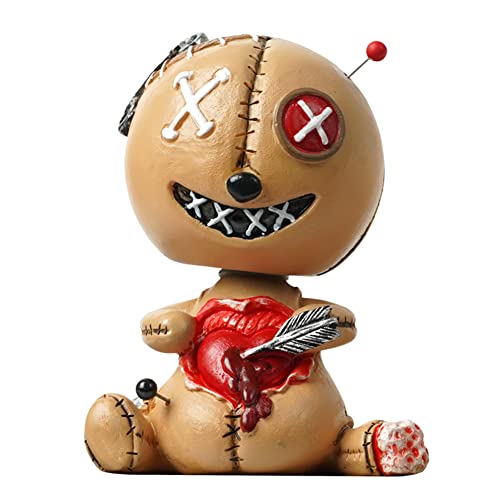 iSpchen Wackelfigur Auto Armaturenbrett Dekoration Schüttelkopf Voodoo Puppe Halloween Puppen Spielzeug Party Deko Tischdeko Weihnachtsdeko Halloween Home Dekor Ornament von iSpchen