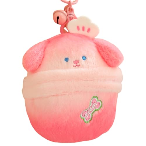 iSpchen plüschtier Plüsch Schlüsselanhänger Hündchen Plüsch Stofftier Mit Schlüsselanhänger Soft Toy Stofftierschlüsselhalter Rucksackdekorationen,Rosa von iSpchen