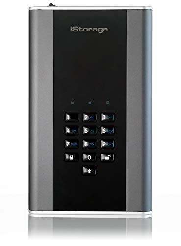 iStorage diskAshur DT2 20 TB Secure Encrypted Desktop Hard Drive | FIPS Level-3 | Password Protected | Dust/Water Resistant | IS-DT2-256-2000-C-X von iStorage