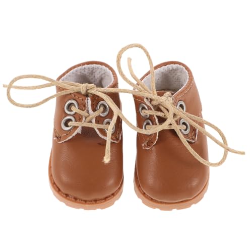 1 Paar Puppenlederschuhe aus Baumwolle Babyschuhe für Mädchen bjd Puppenschuhe Kinder Spielzeug Mini Schuhe Spielzeug Miniatur-Schuhe Mini-Schuhverzierung Kunstleder ibasenice von ibasenice