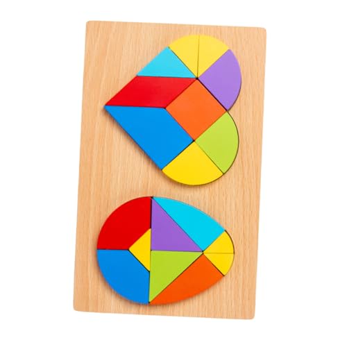 1 Satz Puzzle-Brett Pädagogisches holzpuzzle Tangram Logikspielzeug Intelligenzspielzeug interaktives Tangram für frühes Lernen Colorful ibasenice von ibasenice