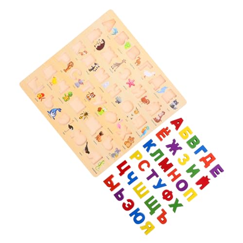 1 Satz Russisches Rätsel Alphabet-Puzzle-Brett Puzzle für Kinder Russisches Buchstabenrätsel Lernpuzzle für Kleinkinder passendes Spielzeug Kleinkindpuzzles aus Holz Lernrätsel ibasenice von ibasenice