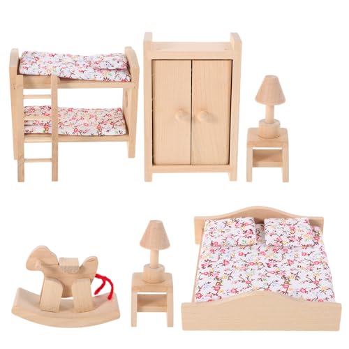 1 Satz Spielzeugset für Mini-Puppenhäuser Vorschulspielzeug Pailletten Konfetti Rollenspiel Holzspielzeug Set puppenhaus möbel Mini-Puppenhausmöbel Khaki ibasenice von ibasenice