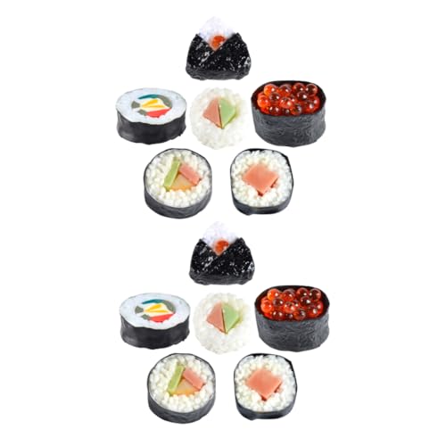 12st Nachgemachte Sushi-reisbällchen Gefälschte Essensrequisite Japanisches Sushi-Modell Gefälschtes Japanisches Sushi Simulation Lebensmittelmodell Simuliertes Sushi-Spielzeug PVC ibasenice von ibasenice