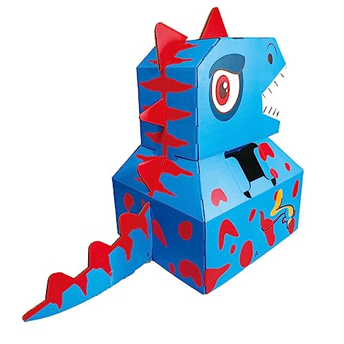 1stk Dinosaurier-Modell Dinosaurier-karton-DIY-Material DIY Karton Kleidung Spielzeug Puzzle Für Kinder DIY Karton Dinosaurier Halloween-kostüm Für Kinder -rätsel Blue Papier ibasenice von ibasenice