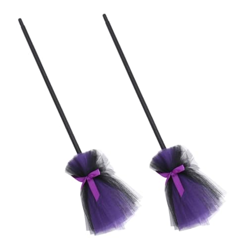 2st Hexenbesen Besen Für Halloween Besen Cosplay Besen Für Zu Hause Halloween-Party-Besen Cosplay-Besen Wohndekoration Hexenkostüm Besen Cosplay-Requisiten Plastik Violett ibasenice von ibasenice