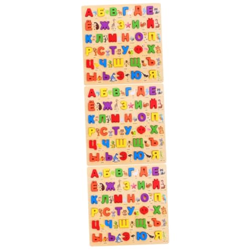 3 Sätze Russisches Rätsel Puzzle für Kinder Puzzle für Kleinkinder Alphabet-Puzzle-Brett Russisches Buchstabenrätsel Holz-Puzzle-Spielzeug Kinderspielzeug Lernrätsel Holzspielzeug ibasenice von ibasenice