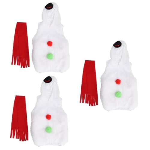 3-teiliges Set Weihnachtskostüm Schneemann-Outfit Für Kleinkinder Jungenanzüge Schneemann-Cosplay-zubehör Schneemann-kostüm Weihnachtskleidung Für Kinder Weiß Kaschmirimitat ibasenice von ibasenice