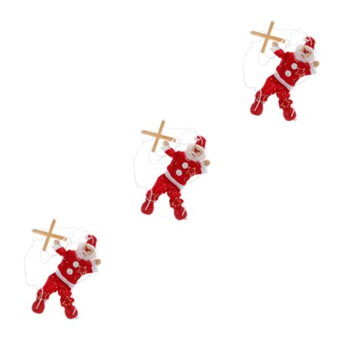 3st Weihnachts Puppen Marionettenspielzeug Weihnachtspuppen Weihnachtsmann Spielzeug Marionettenpuppe Santa Marionette Weihnachtsspielzeug Weihnachtsdekorationen Handpuppe Holz Rot ibasenice von ibasenice