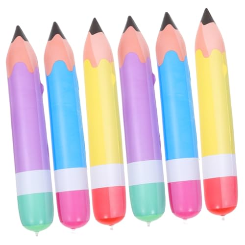 6 Stk aufblasbarer Bleistift Weihnachtsgroße Bleistifte Aufblasbare Bleistift-Requisiten aufblasbares spielzeug großer bleistift Kinderspielzeug riesiger bleistift Jumbo-Bleistifte ibasenice von ibasenice