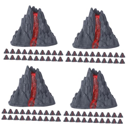 80 STK Vulkan-Lava-Spielzeug Dinosaurier-Vulkan-Spielzeug Vulkan Figur Vulkanausbruch Spielzeug Vulkanmodell Mini-Vulkan-Modelle Vulkan-wissenschafts-kit Vulkanstatue Plastik Grey ibasenice von ibasenice