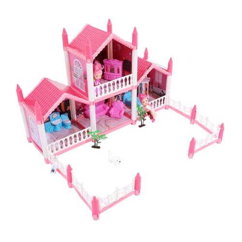 Kinderburg interaktives Interactive Toys DIY-Schlossmodell Toys for mädchen kreatives Schlossspielzeug winziges -DIY-Burgspielzeug Abs Rosa ibasenice von ibasenice