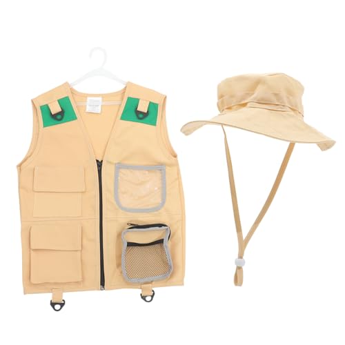 ibasenice 1 Forscher Weste karnevalskostüme faschingskostüme Outdoor Kleidung Explorer-Kostümversorgung Explorer-Kleid-Accessoires Cosplay-Explorer-Requisiten Stoff Beige von ibasenice