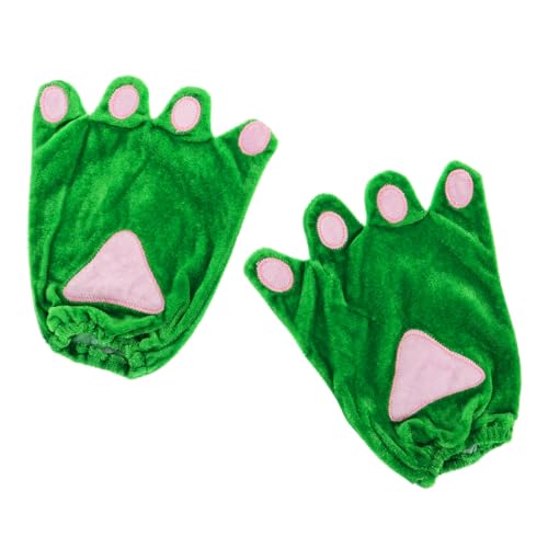 ibasenice 1 Paar Krallenhandschuhe Kostüm Pfote Handschuhe Tierhandschuhe Aus Kunstfell Dino-Krallen Tierkostüm Kinder Tigerpfoten-Handschuhe Tierkostüm Für Kinder Partyhandschuh Stoff Green von ibasenice