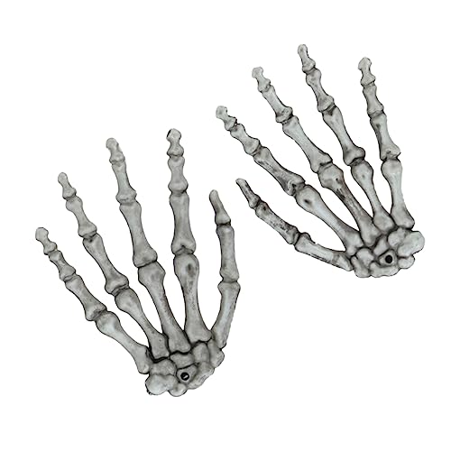 ibasenice 1 Paar Skeletthände Stütze Ästhetisch Handknochen Dekoration Sensenmann Skeletthand Lichterkette Batteriebetrieben Neon-armbänder Halloween- Im Freien Halsband-Halskette Wand von ibasenice