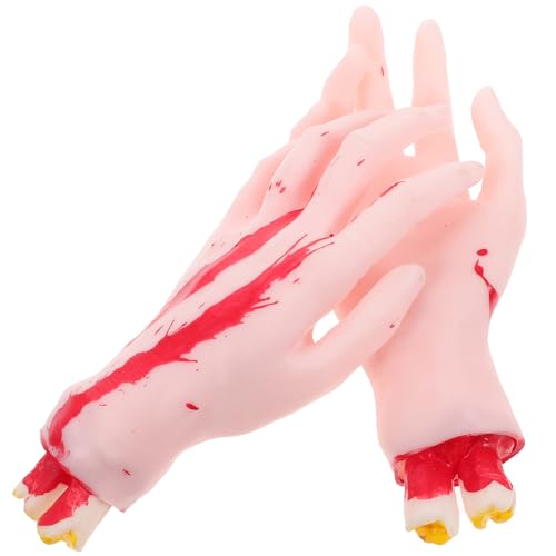 ibasenice 1 Paar gruselige Requisiten Halloween-Klauenhandschuhe gefälscht Skelett-Halloween-Dekoration Maske Hände Horror Halloween-Hand-Requisiten Halloween-Requisiten Simulationshand Grey von ibasenice