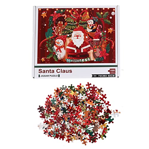 ibasenice 1 Satz 1000 Stück Weihnachtsmann-Puzzle Puzzle Christmas Weihnachts Puzzle rätseln weihnachtsdekoration drinnen Puzzle für Puzzle- Dekompressionsrätsel Papier rot von ibasenice