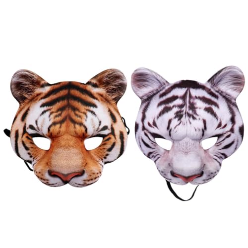 ibasenice 1 Satz 2 Stücke Tierische Maske Tigermaske Tiger-maske-cosplay Halloween Maskenkostüm Tiger Maske Karneval Tiger-masken-kostüm von ibasenice