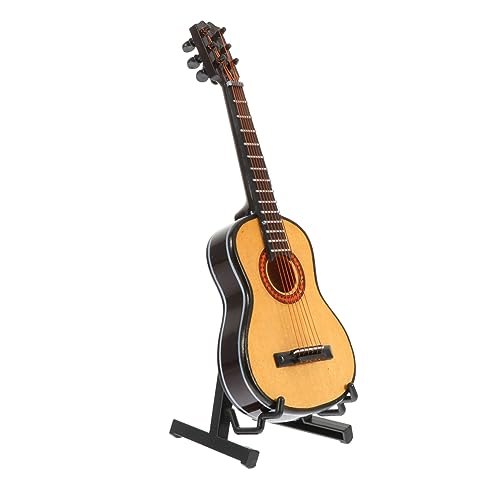 ibasenice 1 Satz Abbildung Mini-Gitarre Mini- Kindergitarre Desktop-Ornament Hausdekoration Hauszubehör Für Zuhause Dekorationen Für Zuhause Mini-gitarrenornament Hölzern Khaki von ibasenice