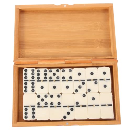 ibasenice 1 Satz Alte Domino- Domino Brettspiele Spielzeug Stapeln Klassisches Brettspiel Domino-rennspielzeugspiel Domino-brettspiele Lehrreiches Legespiel Domino-Halter Bambus von ibasenice