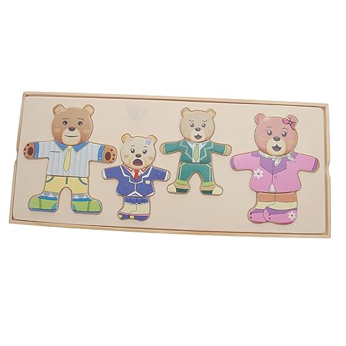 ibasenice 1 Satz Ankleide-Puzzle Kinderspielzeug Tierpuzzlespiel für Kinder Tier Puzzles interaktives Spielzeug Kinder rätsel Spielzeuge Tierrätsel zum Wechseln der Kleidung Holzpuzzle von ibasenice