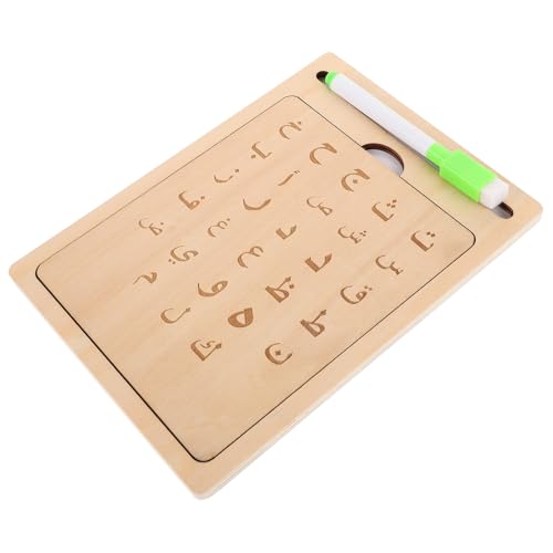 ibasenice 1 Satz Arabischer Schreibblock Arabische Buchstaben Für Kinder Hilfsmittel Zum Nachzeichnen des Alphabets Alphabettafel Zum Lernen Alphabettafel Aus Holz Lerntafel Hölzern Beige von ibasenice