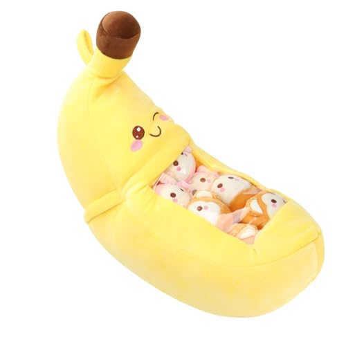 ibasenice 1 Satz Bananenkissen kopfkissen Gefülltes Bananenplüschtier Banane Stofftier Plüschpuppen für Mädchen Kuscheltiere für Erwachsene Kawaii Stofftier Fruchtkissen PP Baumwolle Yellow von ibasenice