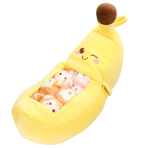 ibasenice 1 Satz Bananenkissen kopfkissen Mit Bananen gefüllter Plüsch Plüschpuppen für Mädchen Banane Stofftier Plüschtiere für Mädchen Stofftier für Kawaii-Zeug kurzer Plüsch Yellow von ibasenice