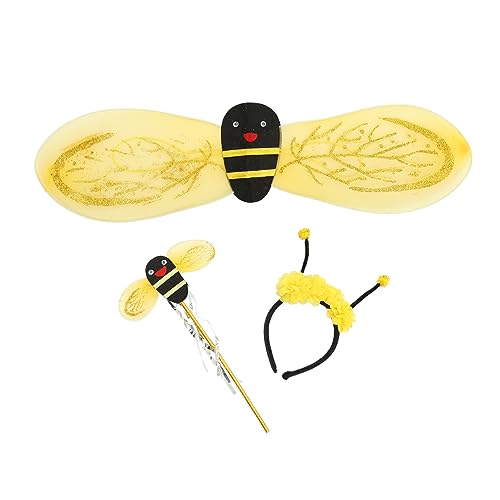 ibasenice 1 Satz Bienenflügel feeflügeln Fairy Wand mitgebsel Kindergeburtstag Bienen-Accessoires verkleidung Bienenbecher Plüsch Biene Haarband Feenstab Stoff Yellow von ibasenice