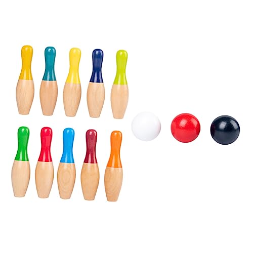 ibasenice 1 Satz Bowlingkugel aus Holz Bowling Set holzspielzeug Set Sport Modell Bowlingkugeln Bowling- für hölzern Colorful von ibasenice