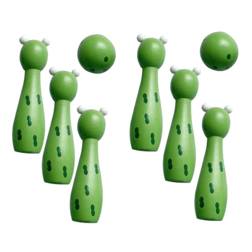 ibasenice 1 Satz Bowlingspielzeug für Bowling Indoor Bowlingkegel aus Holz Party Kindersportspielspielzeug Bowlingkugel für Buche Green von ibasenice