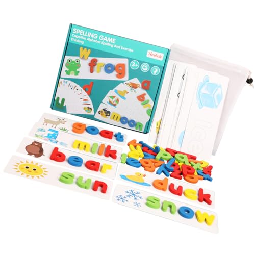 ibasenice 1 Satz Buchstaben Puzzle Wörter Spielzeugpistole männlicher Adapter Alphabet Spelling Game Children Letter Cognitive Toy Puzzlematte Rechtschreibspiele Buchstabierblock für von ibasenice