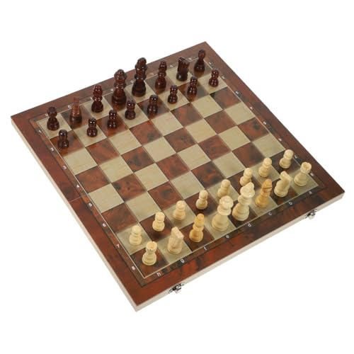 ibasenice 1 Satz DREI in einem Schach Prüfer Spiele Hinweis riesige Dame Schachbrett Schachbrett für familienspiel Family Game Schachspielbrett multifunktionale Dame hölzern von ibasenice