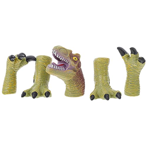 ibasenice 1 Satz Dinosaurier-fingerpuppe Kinderspielzeug Dinosaurier Krallenhandschuhe Handspielzeug Dinosaurier-Handschuhe Tiere Marionette Handpuppe Fingerspielzeug Green Vinyl von ibasenice