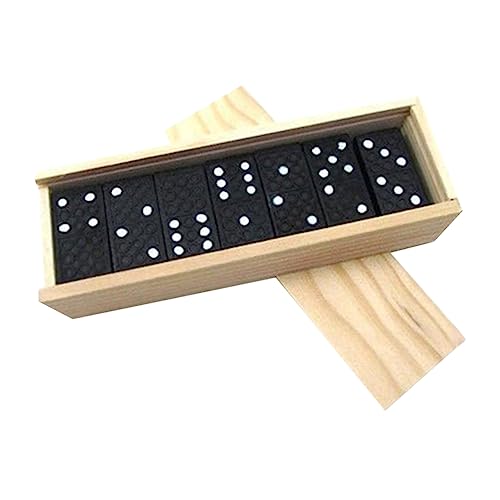 ibasenice 1 Satz Domino interaktives brettspiel für kinderknallzeug holzspielsachen holzspielzeug Family Game Holzbausteine für die Früherziehung hölzern Black von ibasenice