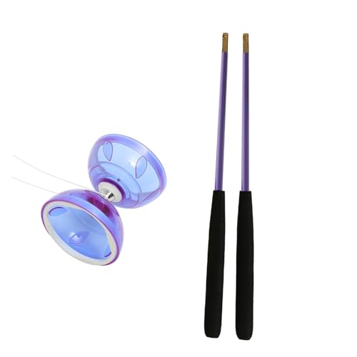 ibasenice 1 Satz Doppelköpfiges Diabolo Jonglierspielzeug Trick Ball diabolo für Kinder diabolo Spielzeug chinesisches Yo-Yo-Spielzeug Diabolo für ältere Menschen weiches Gummi Violett von ibasenice