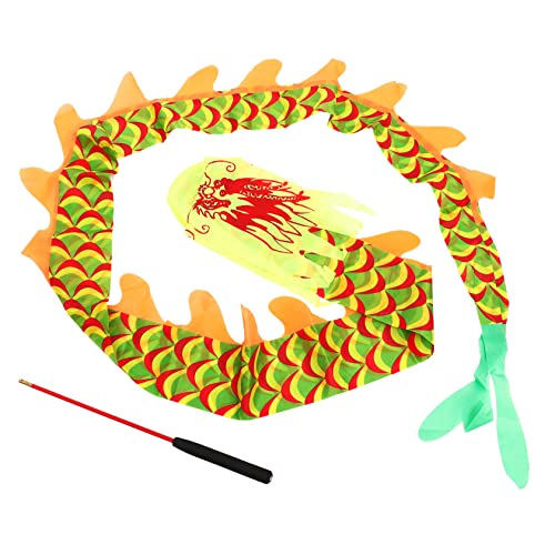ibasenice 1 Satz Drachenband Drache Zittert Dekorativer Tanzstreamer Band Zauberstab 3D-Drache Lustiges Tanzband Schleife Gymnastikband Bänder Drachendrachen Glasfaser von ibasenice