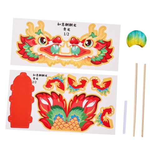 ibasenice 1 Satz Drachenspielzeug Aus Papier Bastel-drachen-dekor-sets Drachengirlandendekoration Diy-materialien Für Papierdrachen Chinesischer Drache Aus 3d-papier Bastelbedarf Rot Hölzern von ibasenice