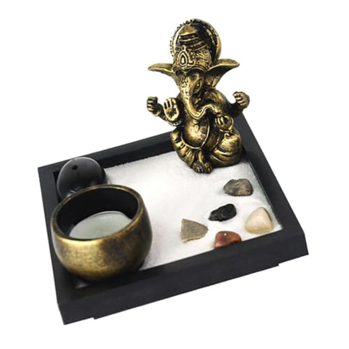 ibasenice 1 Satz Elefantengott Sandtischdekoration Kaktus Kunst Bonsai Ergonomisch Japanisch Zinken Mini Sandkasten Bausatz Zubehör Therapie Büro Zens Grubber -figurenmodell Black MDF von ibasenice