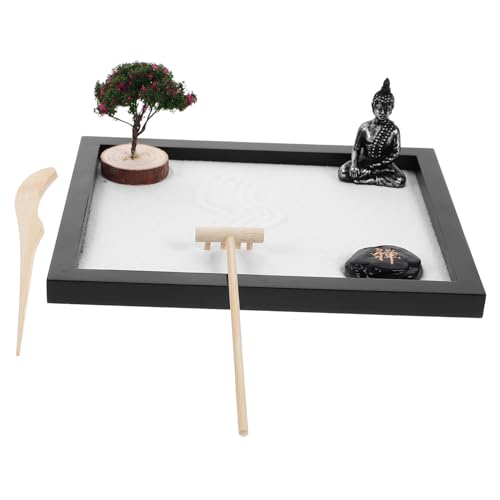 ibasenice 1 Satz Feng Shui Meditationszubehör Bausatz Bonsai-Baum-Kit Zen-Spiel Buddha Figur deko Buddhismus deko Entspannungsgeschenk bastelset Hause Sandkasten schmücken Zen-Garten-Set MDF von ibasenice